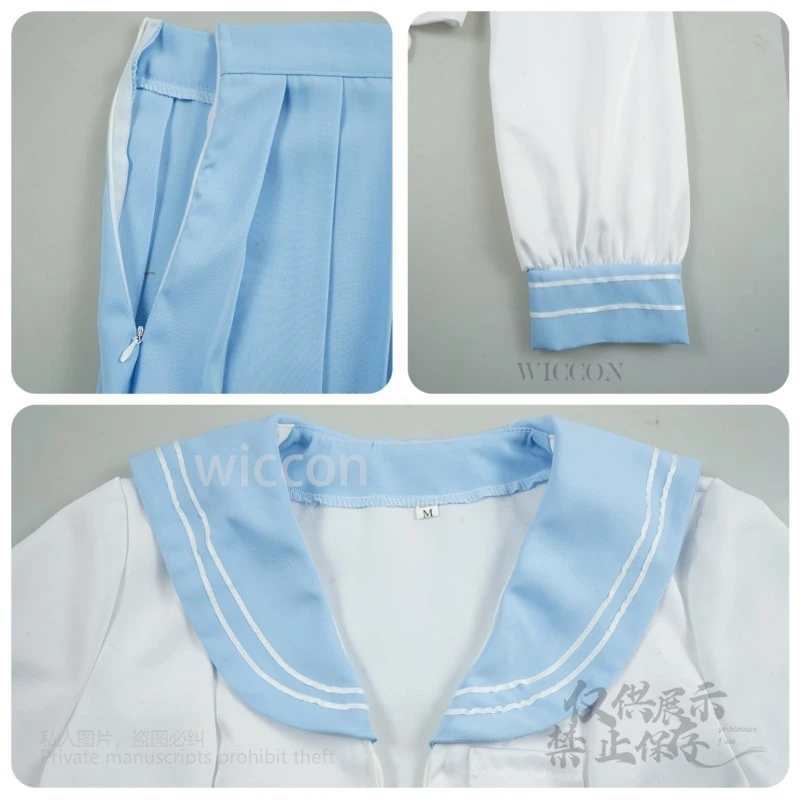 Anime Game Naraka: Bladepoint Cosplay Kurumi Hu Tao Costume Blue JK Uniform Wig For Woman Girls Sexy Kawaii Party Customized