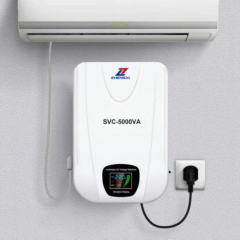 Whole House SVC 220v/110v Wall Mount Servo Type Motor 5000VA 10000VA Regulator Automatic AC Voltage Stabilizer Price