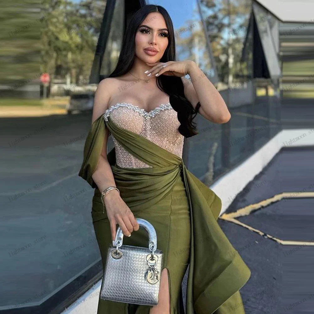 Lindo vestido de noite bonito vestido de baile renda apliques para festa formal sexy alta fenda robes vestidos de gala personalizado 2025