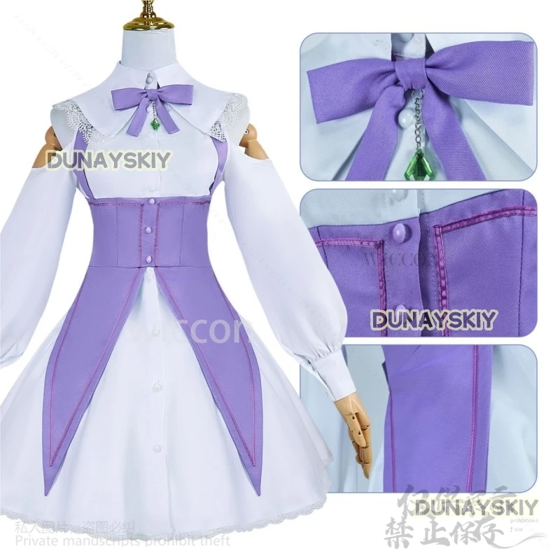 Emilia Cosplay Anime Re:Zero Costume Cute Dress Lolita Wigs Uniform Kawaii Halloween Christmas Party Girls Roleplay Customized