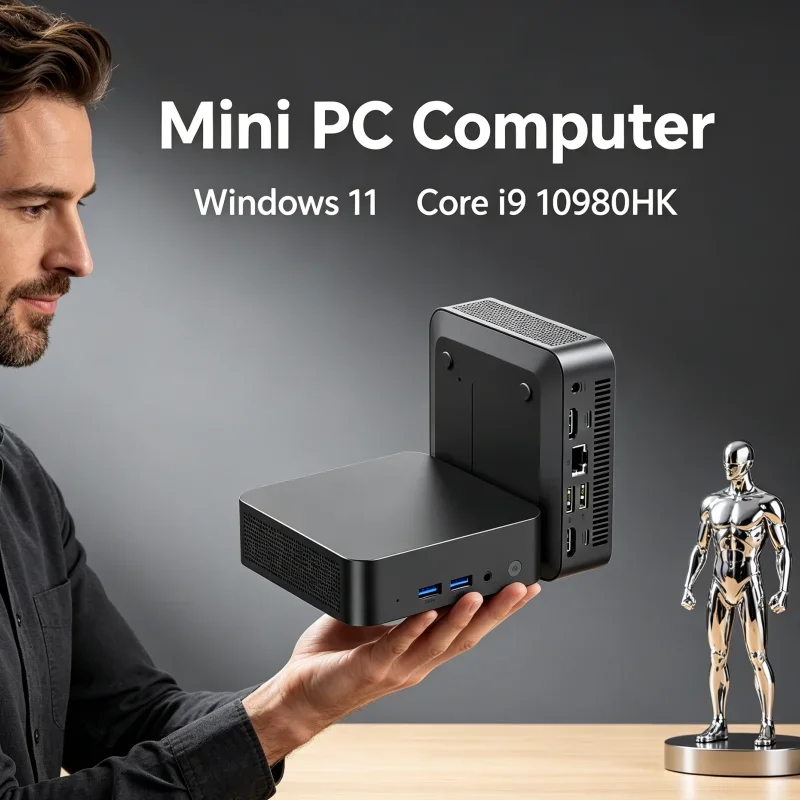 Stable WiFi6 BT5.2 MINI PC Core I9 10980HK Win11 Pro 32GB RAM 1TB 2TB SSD 4K HD Gaming Office Study 3 Years Warranty