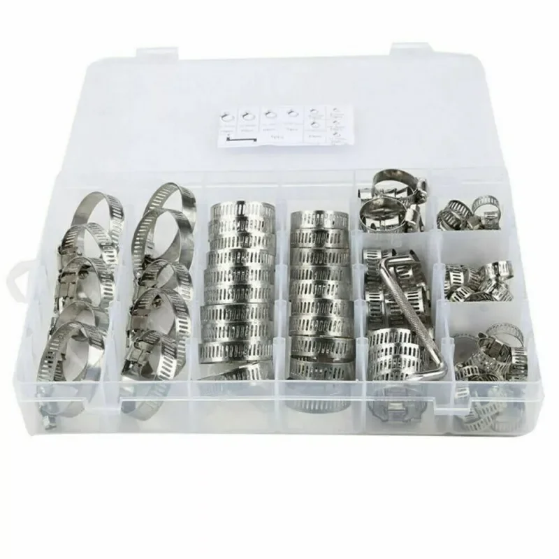 Kit fascette stringitubo in acciaio inossidabile assortite da 101 pezzi senza driver Set di clip per giubileo Fascette per tubi carburante per auto