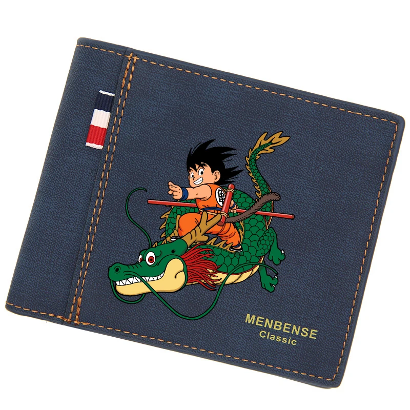 Dragon Ball Men Square Wallet Anime Cartoon Printing Money Clip Fashion Portable Coin Purse Multi-functional Storage Bag Gifts