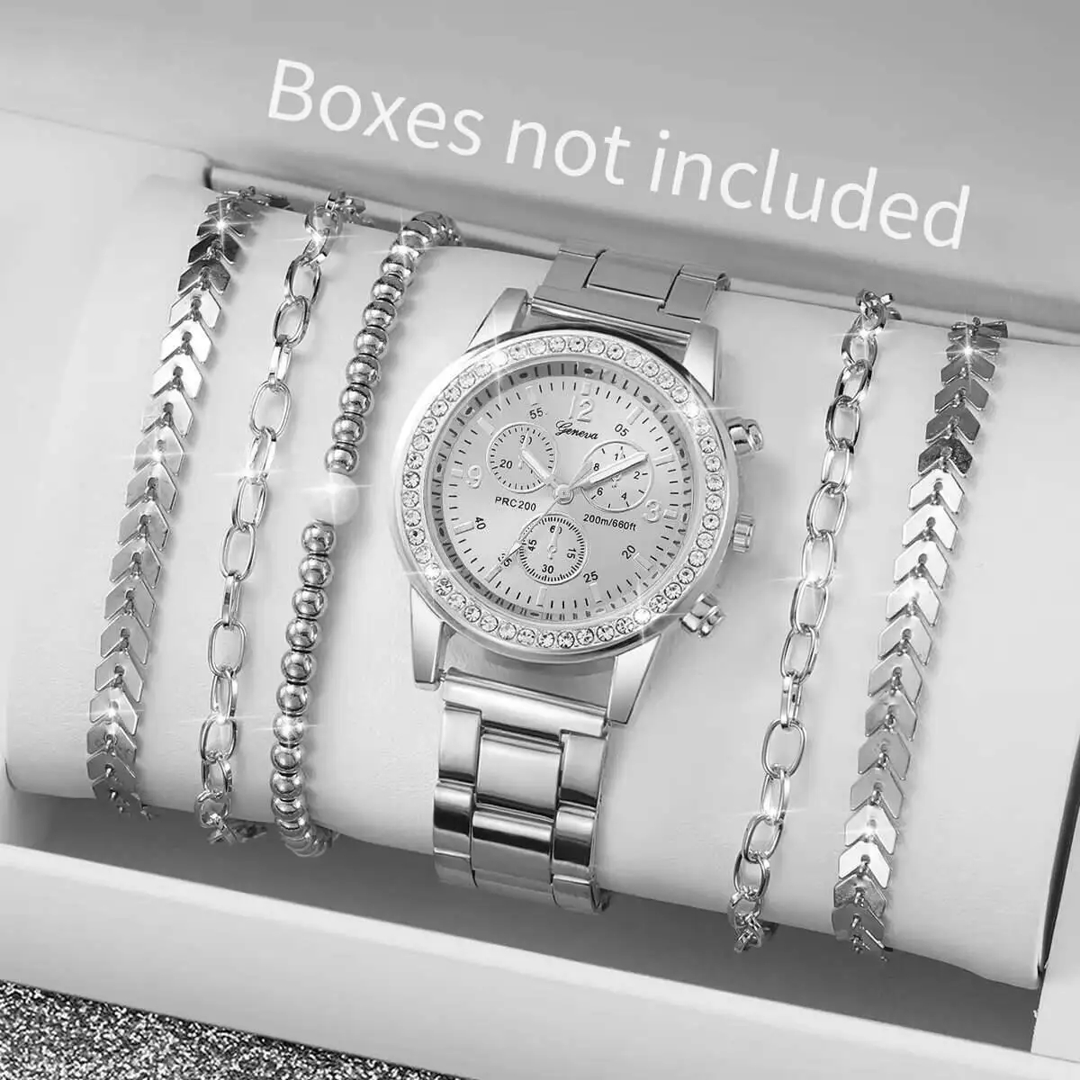 6 шт./комплект, женские кварцевые часы с арабским циферблатом