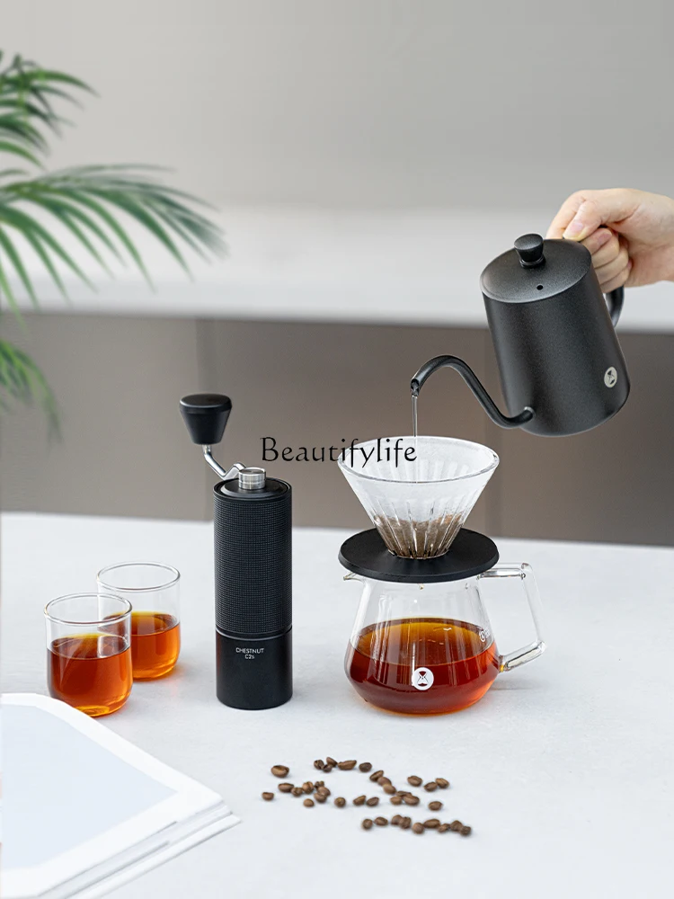 Hand Made Coffee Maker Suit Household Drip Filter Hand Pouring Coffee Pot Gift Box Manual Grinding Machine Appliances