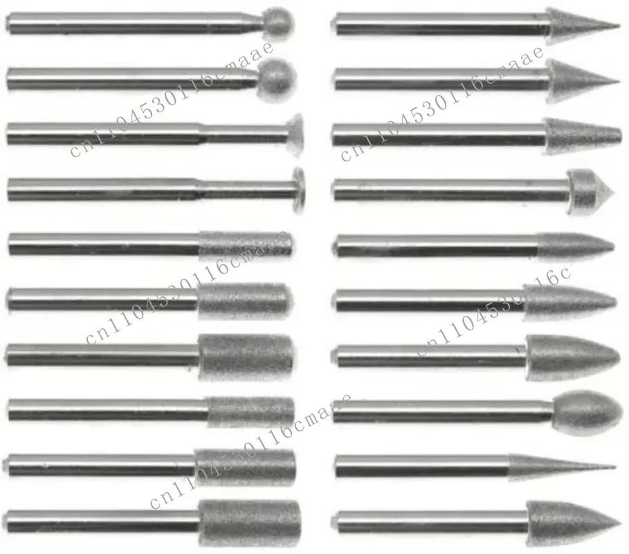 

20pcs Diamond Burrs Coated Rotary SMALL Head Point Grinding Jewelry Tools GRIT 120