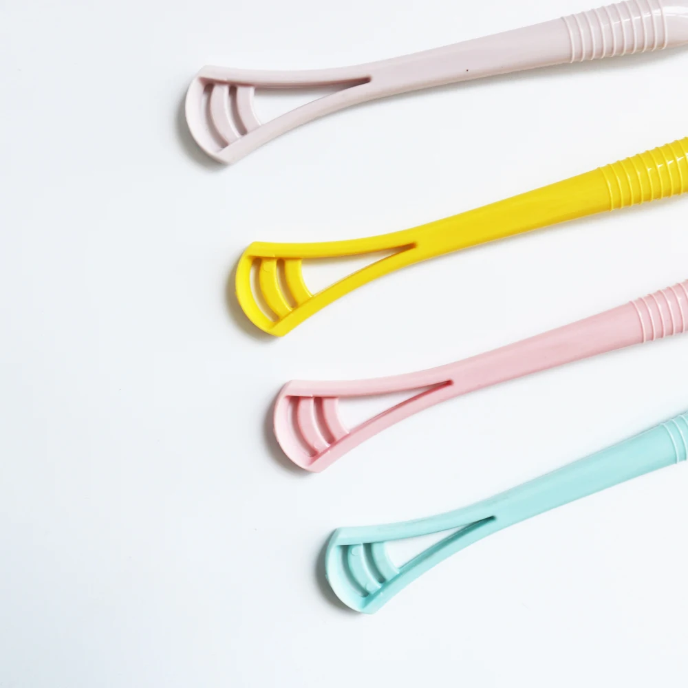 Grattoir à langue, brosse à dents à deux usages, 4 couleurs