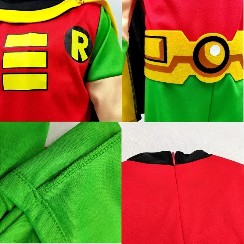 Bear House AA Kids Young Justice Teen Titan Tim Drake Robin Damian Cosplay Costumes Boys Halloween Carnival Cost New 2025 WKD001