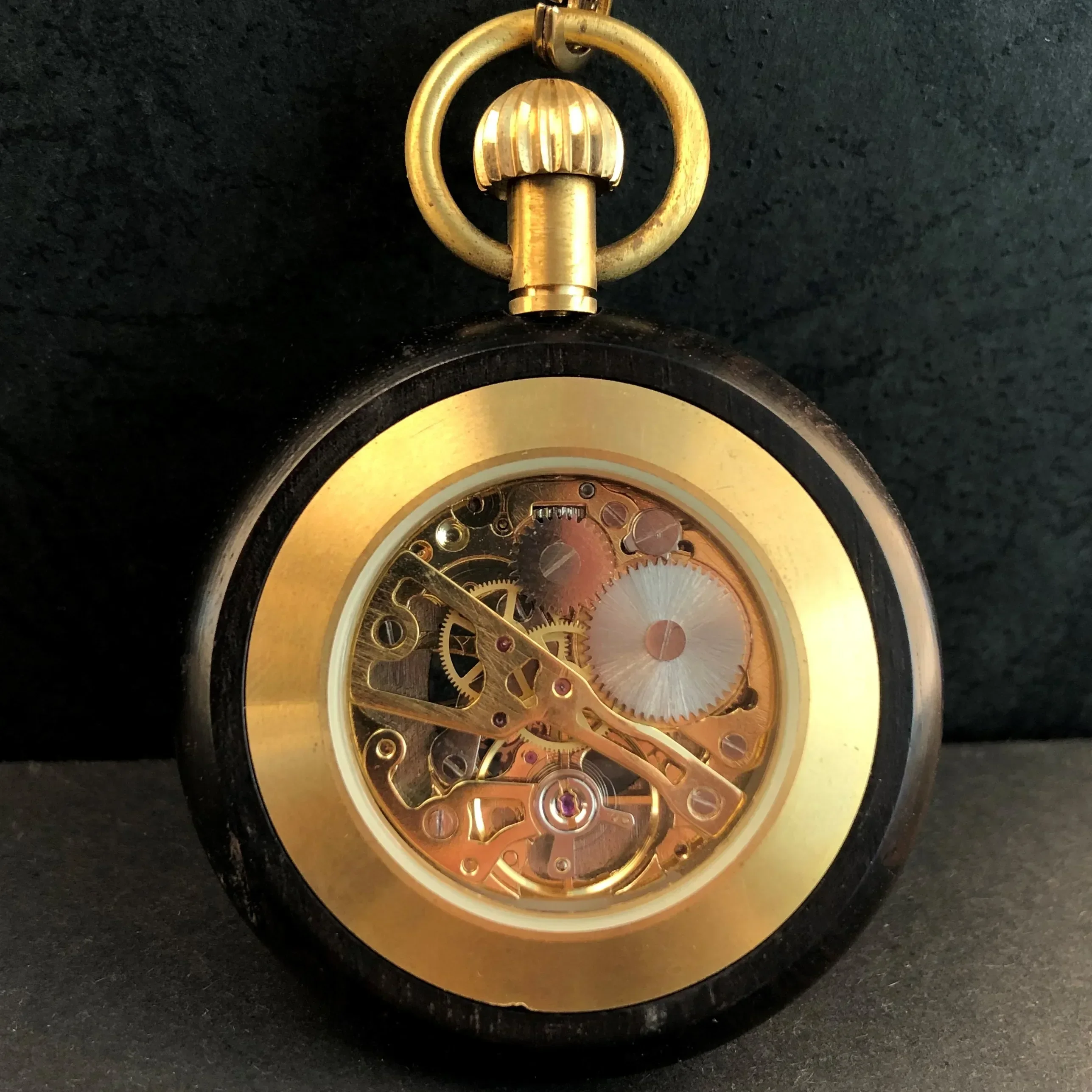 Роскошные механические карманные часы из черного дерева, женские и мужские повседневные модные часы с ручным заводом и цепочкой