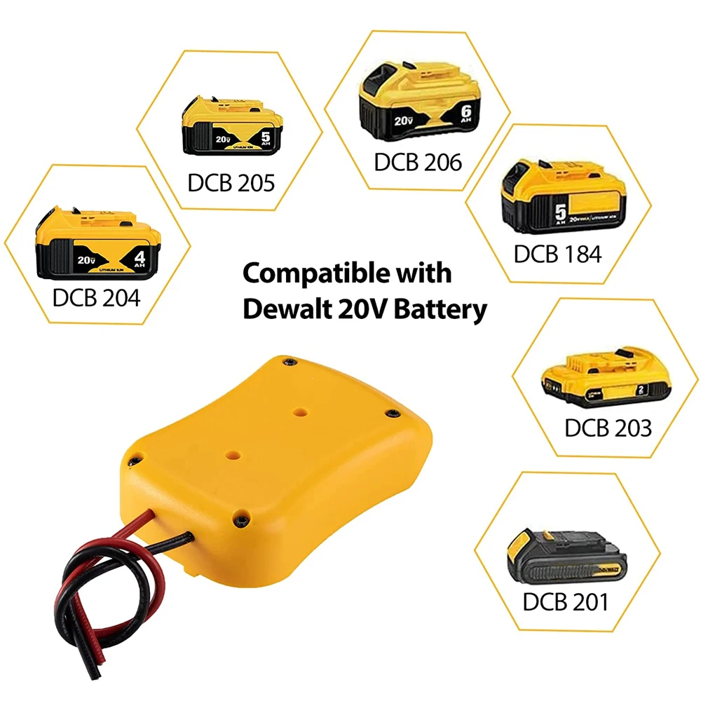 For Dewalt 18V/20V Max Battery Adapters Dock Power DIY Battery Converter Connector 12AWG Home Power Tools Parts Replacement