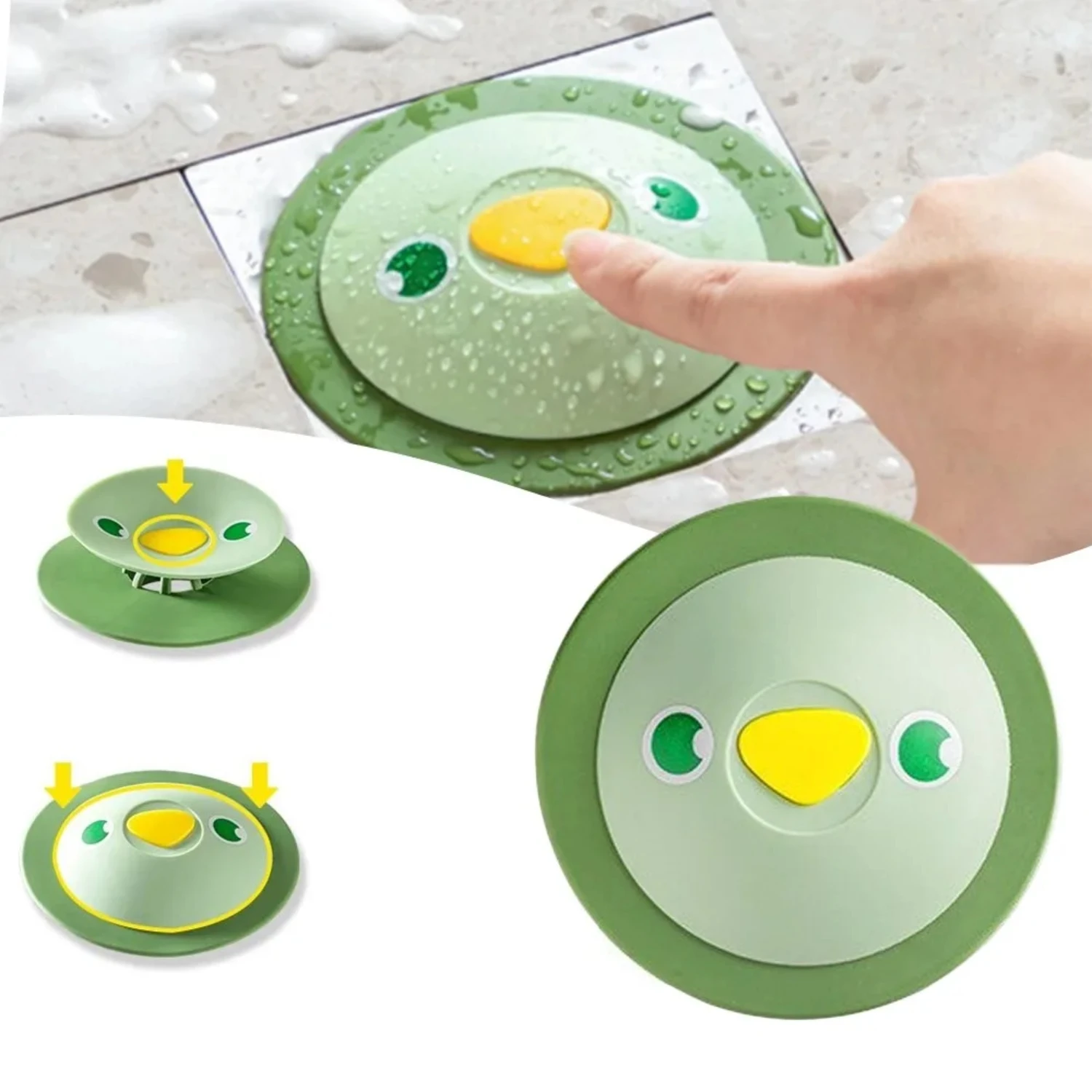 

Silicone Floor Drain Cover Press-type Sink Drain Strainer Bathroom Hair Strainer Sink Strainer Household Supplies