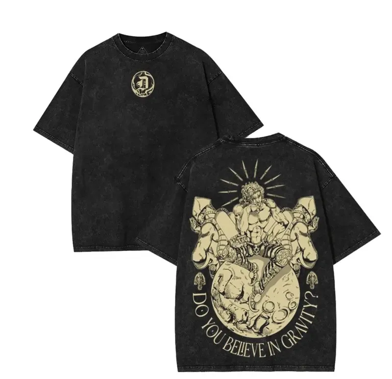 

2026 Anime JoJo's Bizarre Adventure T Shirt For Men‘s Clothing Vintage Washed Oversized T-shirt Short Sleeve Cotton Tees Tops