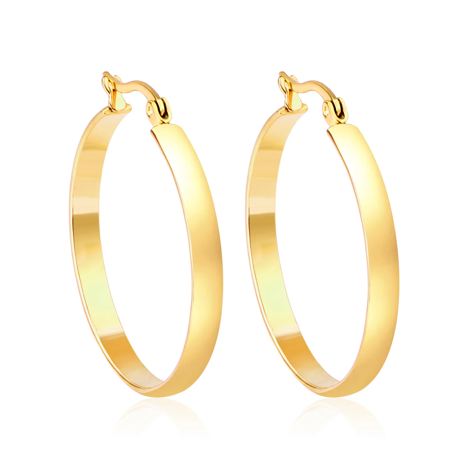 Trendy Hoop Earrings Stainless Steel Gold Plated Round Huggie Earrings For Women Party Jewelry Gifts Wholesale Accessories