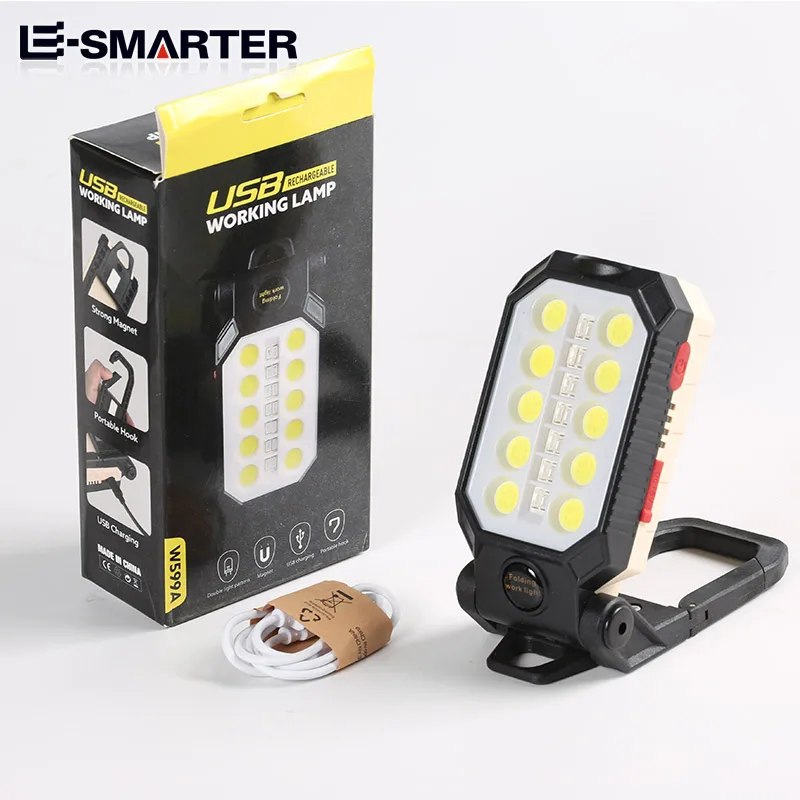 ESMARTER COB Tragbares Arbeitslicht USB wiederaufladbar Notfall-Reparaturlicht Mobile Lichtquelle Taschenlampe
