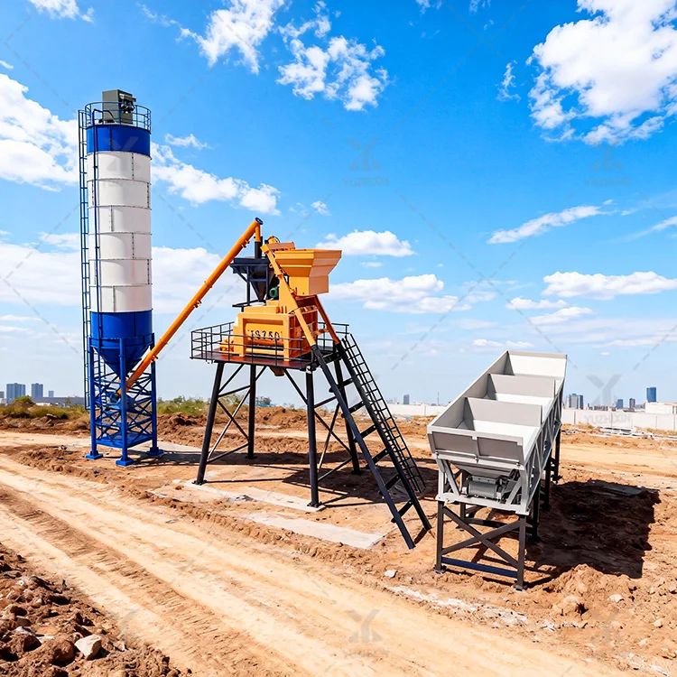 Hot Sale HZS35 Stationary Hopper Lift Concrete Bucket Batching Plant for Construction