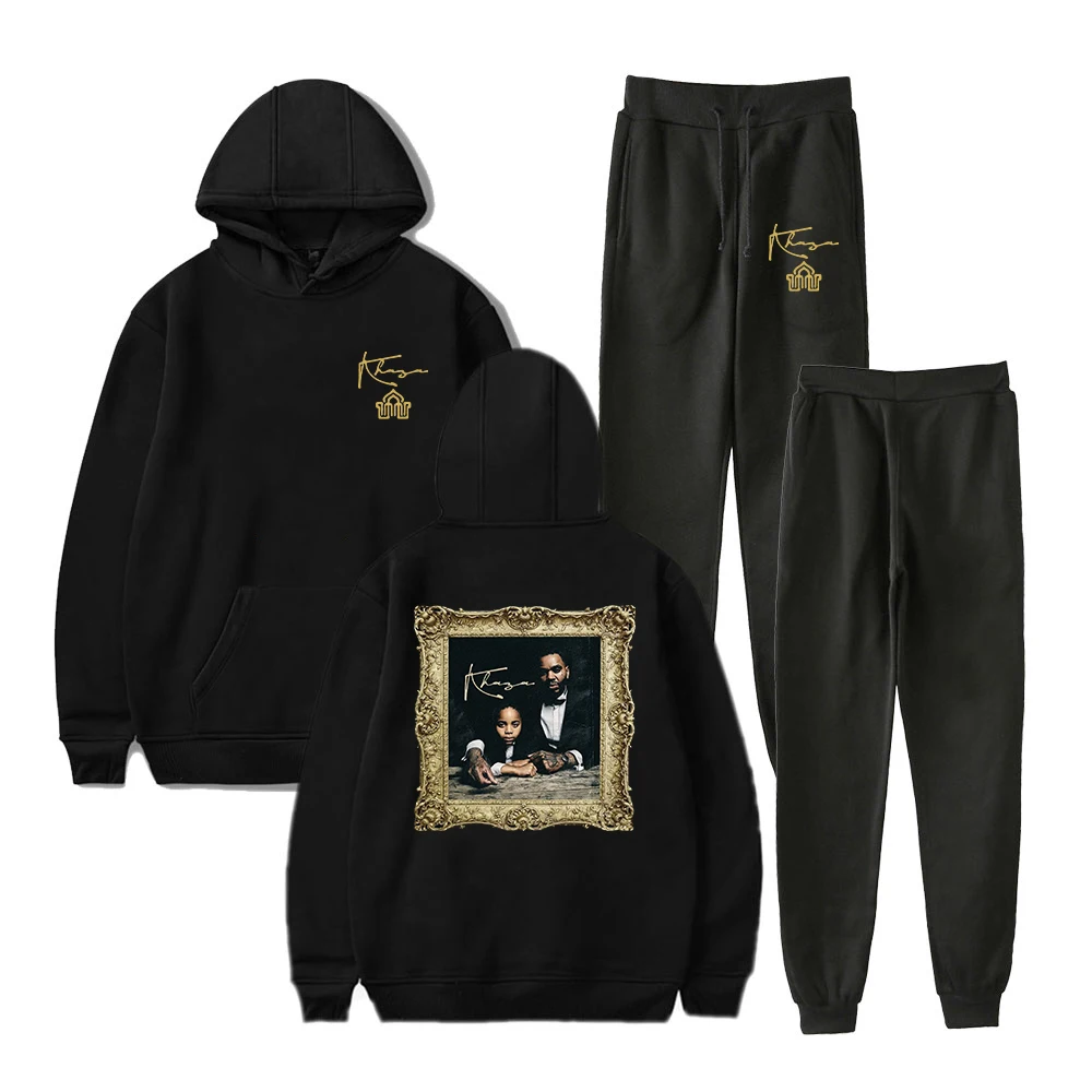 Kevin Gates Khaza Album Hoodie Jogger Pants Two Piece Set Sweatshirts+Sweatpants 2024 Tour Merch Clothes Women Men's Set