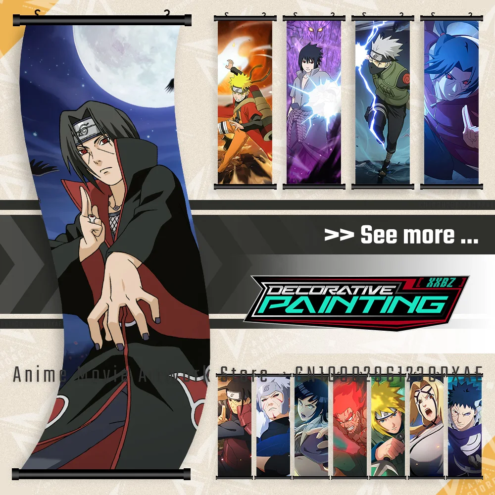 

Uzumaki Naruto Wall Artwork Hanging Paintings Anime Hatake Kakashi Home Decoration Poster Uchiha Itachi Canvas Scrolls Pictures