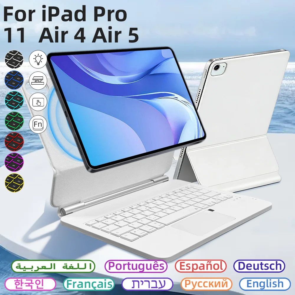 

Magic Keyboard for IPad Case 2025 Bluetooth Wireless Keyboard for IPad Air 4 5 10.9in Backlit Wireless Touch Bluetooth Keyboard