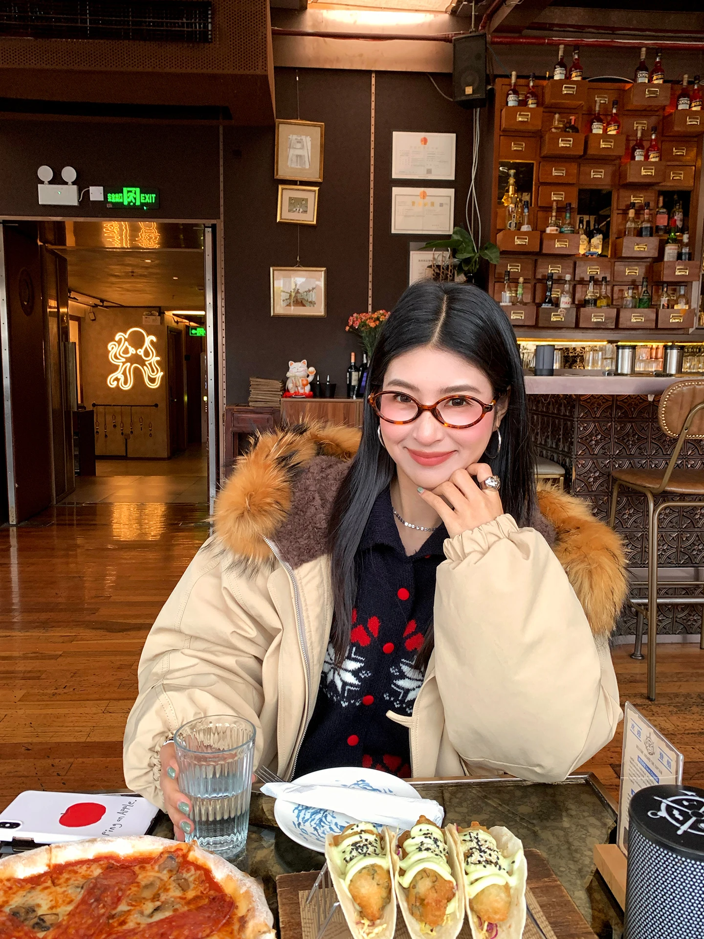 

Свободная женская парка с большим меховым воротником и капюшоном, теплая пуховая куртка в корейском стиле для повседневной носки, Tefamani Jinyu Huahua