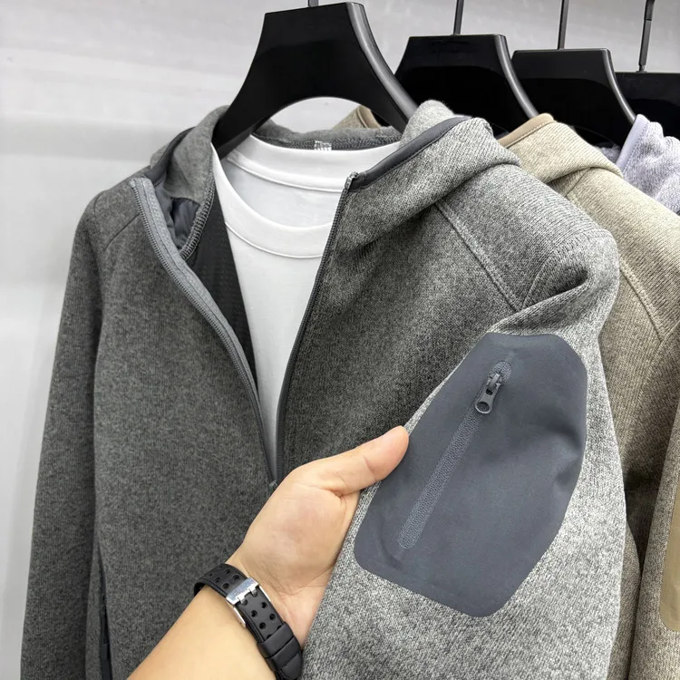 

Sli Outdoor Men's Jaet Comfortable Spor Hooded Coat Faionable Urban Sle Long Sve Zipper Closure Polyester Fiber