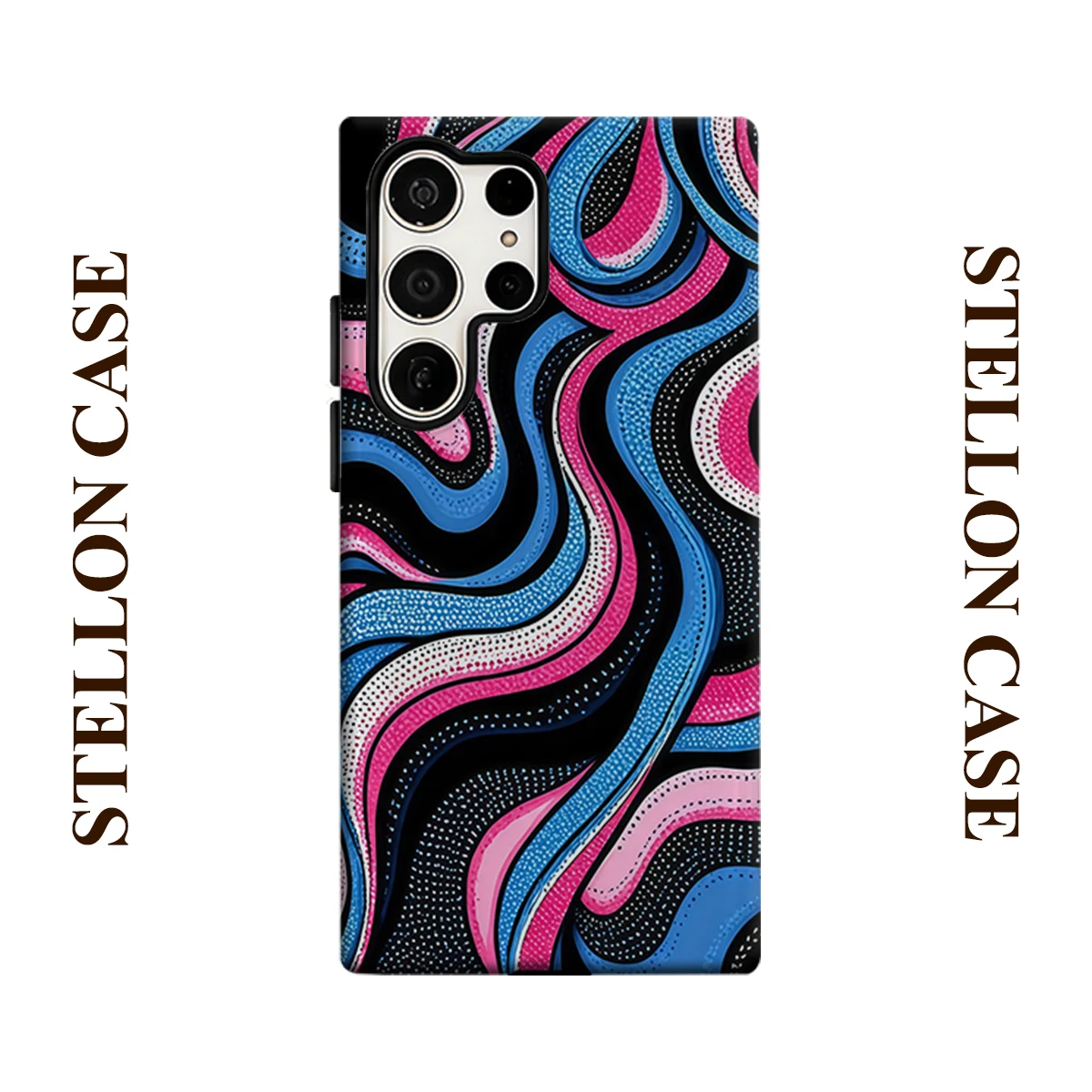 Swirl Wave Phone Case for Samsung Galaxy S26 S25 Ultra S24 S23 Ultra Plus Glossy Double-layer Back Cover