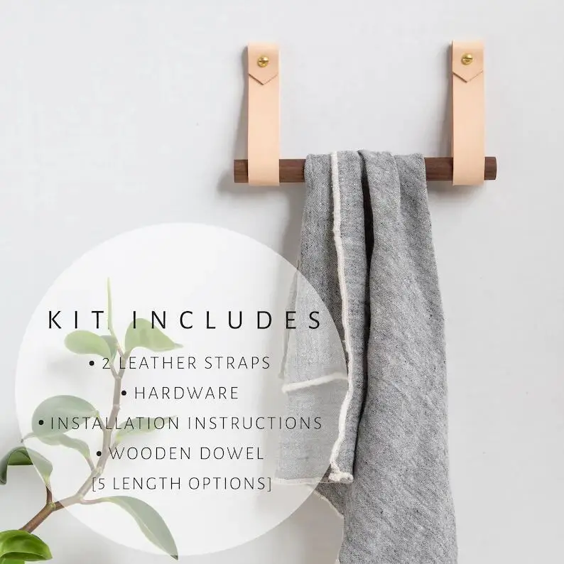 

Kitchen toilet holder waterproof wall paper towel box creative paper towel pendant wooden stick roll paper towel storage bag