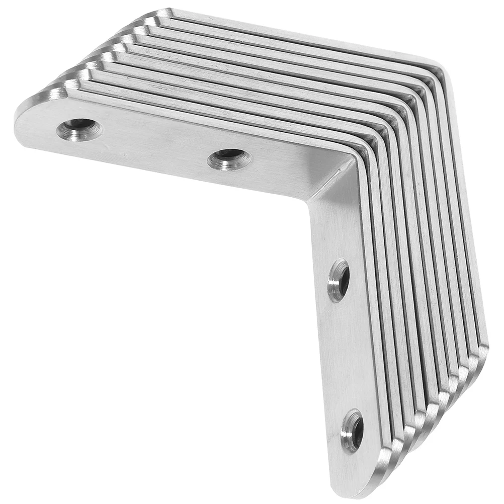 

12Pcs Stainless Steel Corner Brackets 65x65x19mm Thick 2 5mm L Shape Shelf Brackets for Wood Metal Right Angle Braces Cabinet