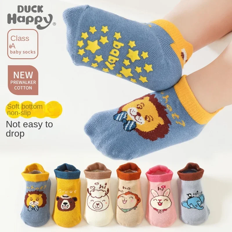 Baby Floor Socks Korea\'s New Animal Spring and Autumn Winter Cartoon Trend Glue Non-slip 0-2 Years Old Boys and Girls Boat Socks