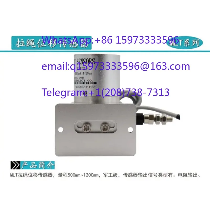 Industrial Draw Wire Displacement Sensor Military Grade Stainless Steel Rope Linear Encoder for Machine Tool CNC Equipment