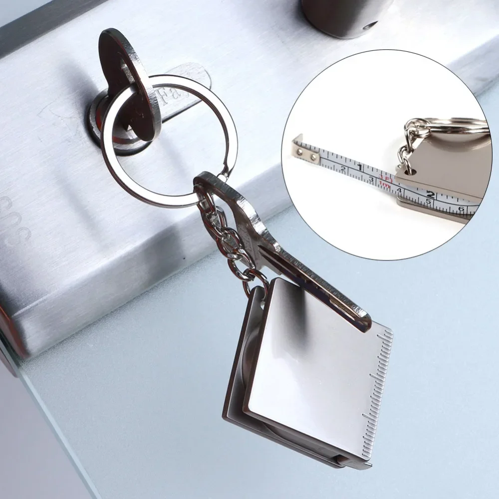 Metal tape measure keychain Stainless steel retractable ruler Key ring Practical small tools Measuring tools tape measure