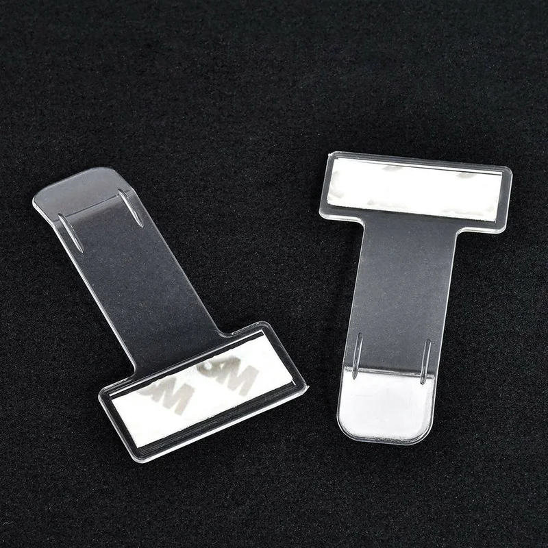 2pcs Transparent Car Vehicle Parking Ticket Receipt Permit Card Holder Clip Sticker Windscreen Plastic Universal Car Accessories