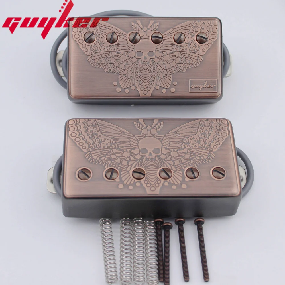 

1 Set GUYKER Alnico Humbucker Pickup LP Guitar Surface Gear Pattern/Eagle/Wings Chart Guitar Pickup Bronze Colored