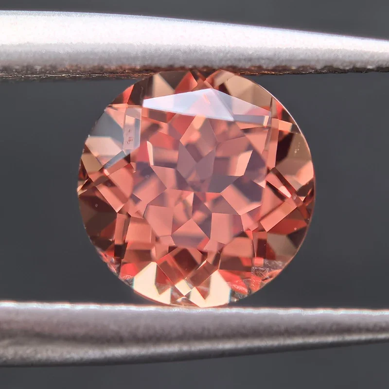 Laborgezüchteter Saphir Loser Stein Runde Form Sonnenuntergang-Orange Farbe Anhänger Perlen für DIY Schmuckherstellung Wählbar mit AGL-Zertifikat – Detail 5