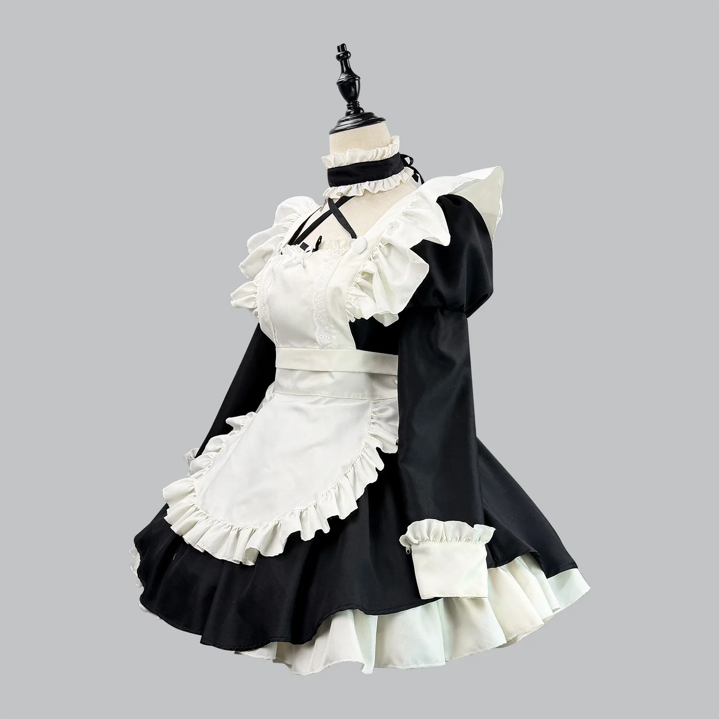 cute-and-sweet-gothic-maid-costume-lace-trimmed-long-puffed-sleeve-black-and-red-colors-plus-sizes-performance-dress-2026