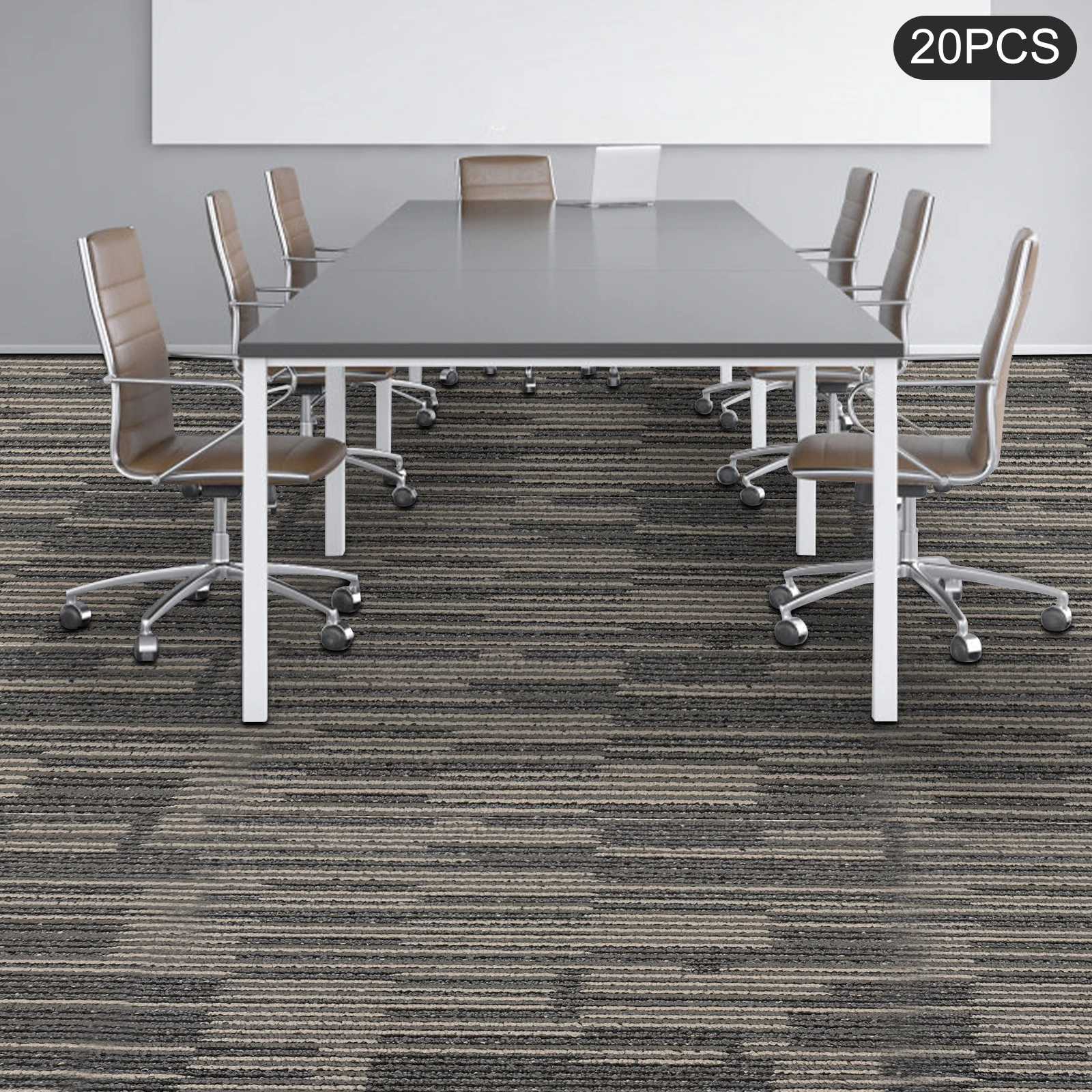 

20 шт. квадратных модульных ковров темно-серого цвета, коммерческий ковер 20x20 дюймов, напольная плитка толщиной 5,5 мм для гостиной