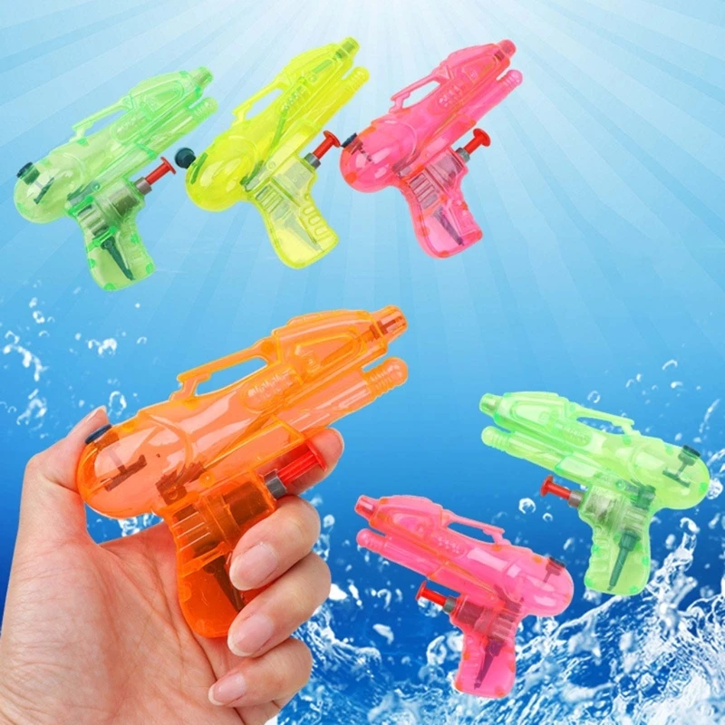 5Pcs Kids Fun Mini Plastic Water Gun Outdoor Sport Toys Handheld Transparent Squirt Garden Pool Beach Water Game Children Toys