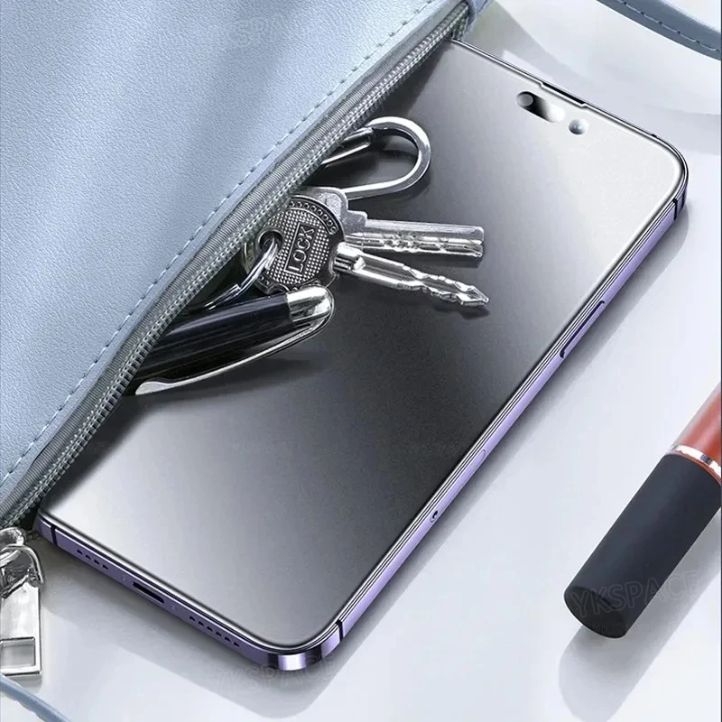 1-3 Piezas Anti-Huellas Digitales Protector de Pantalla Mate Esmerilado para iPhone X XS 11 12 13 Mini 14 15 16 17 Air Pro Max Plus Templado 4