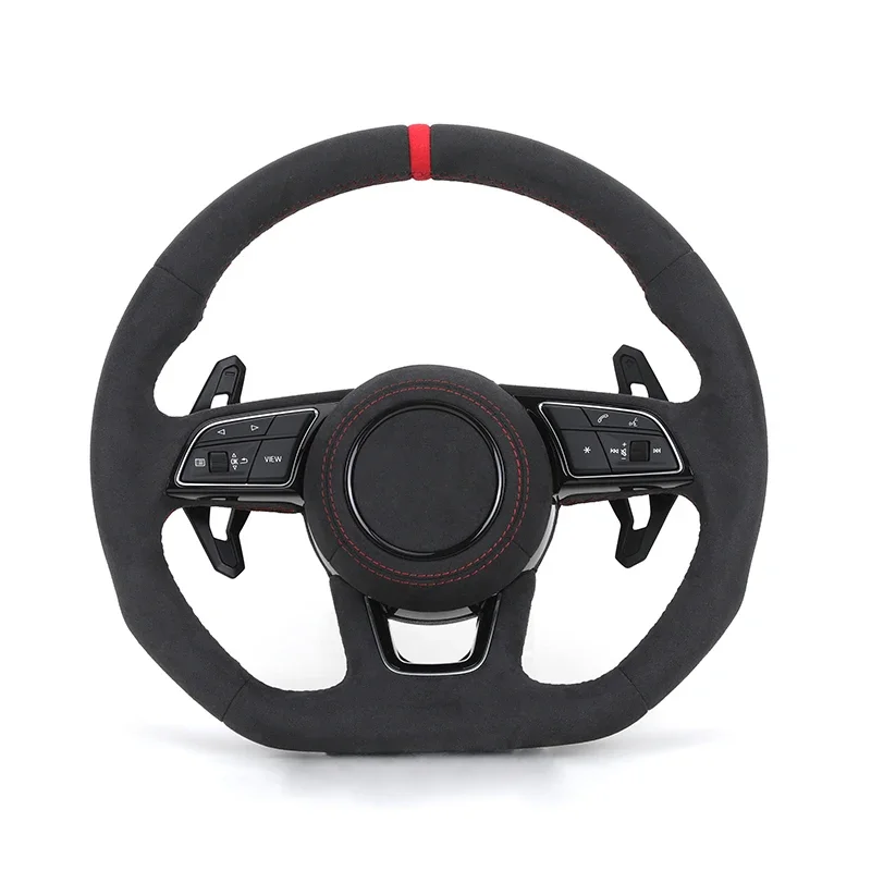 Custom RS Style Full Alcantara Steering Wheel for A3 A4 A5 A6 A7 A8 C7 C8 S3 S4 S5 B6 B8 B9 RS3 RS4 RS5 RS7 Q3 Q5 Q7 Q8