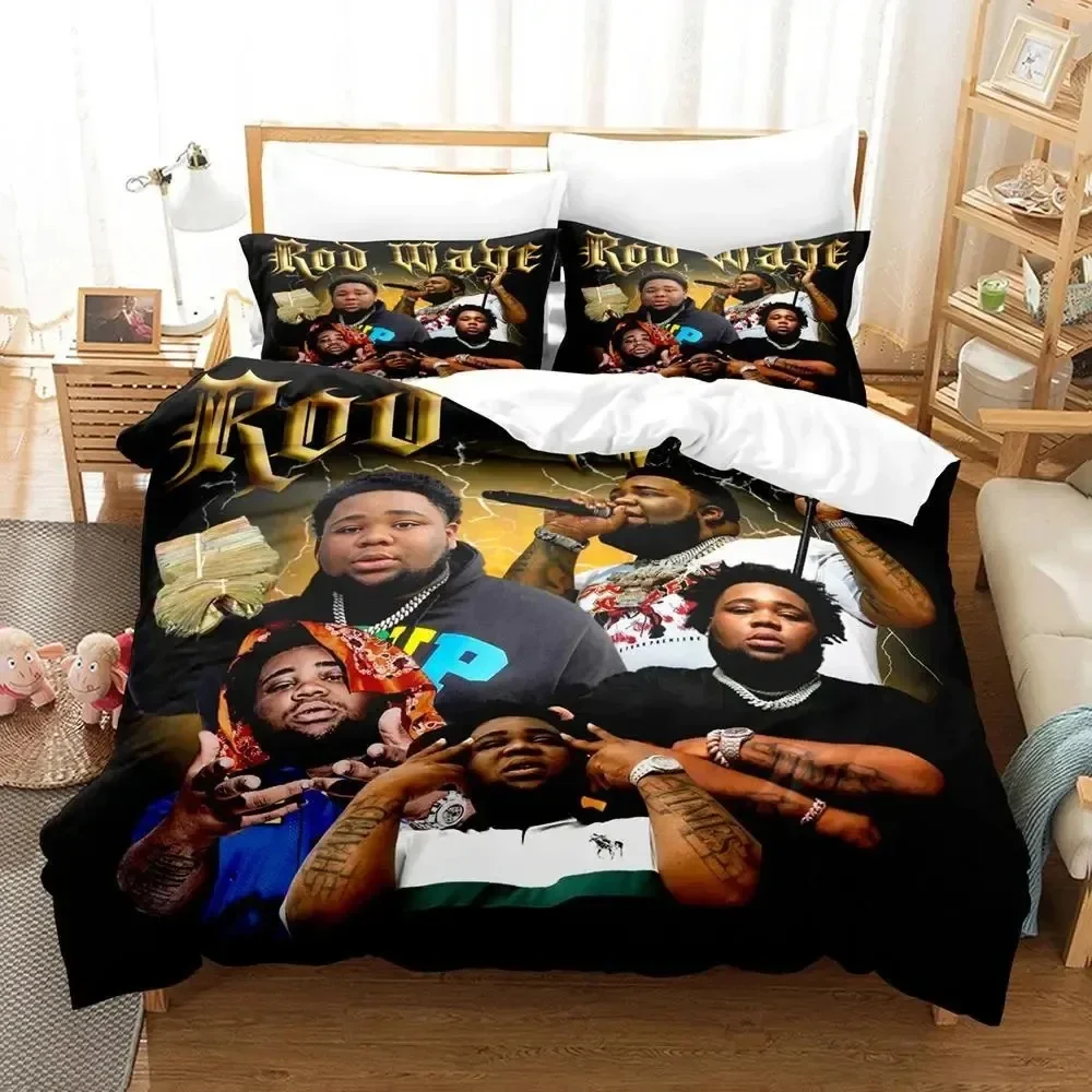 3D Print Rapper Rod Wave Bedding Set Duvet Cover Bed Set Quilt Cover Pillowcase Comforter king Queen Size Boys Adult Bedding Set