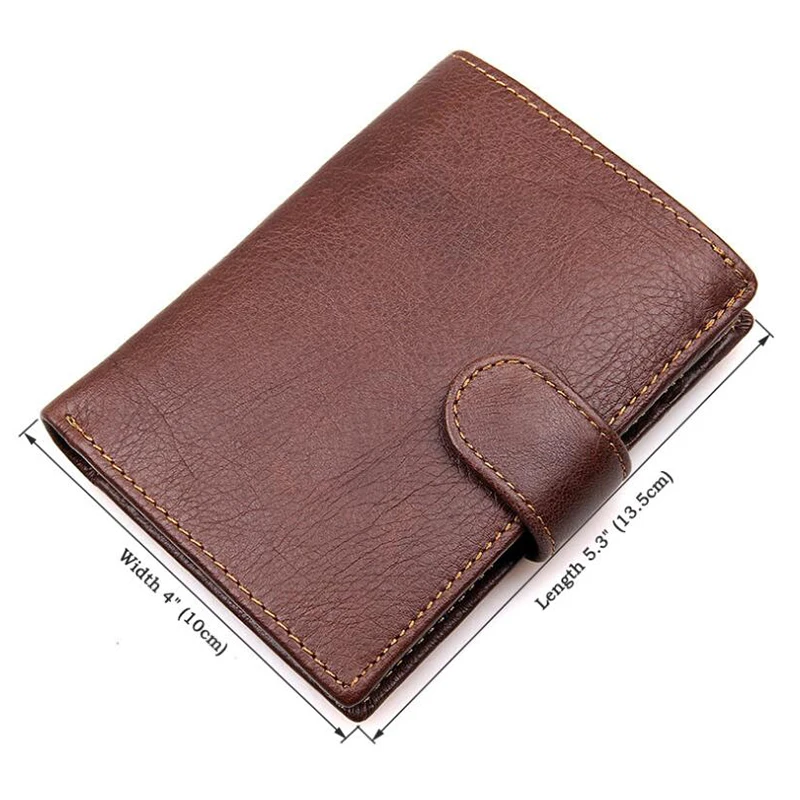 Travel Short Vertical Men Purse Vintage Cow Genuine Leather Driver License Wallet for Men Brown Black Color