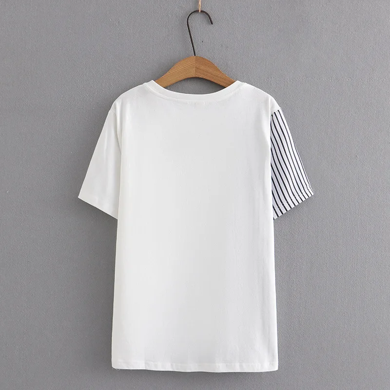 4XL Plus Size Basic T-Shirt Women 2023 Spring Summer Design Side Stripe Lace-Up Tees Short Sleeve Tops Oversize Curve Clothes