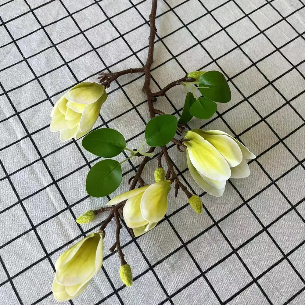 Kunstbloem Zijde Magnolia Boeket Diy Foto Props Bruiloft bruidsboeket Tafel Party Vaas Thuis Outdoor Tuin Decoratie