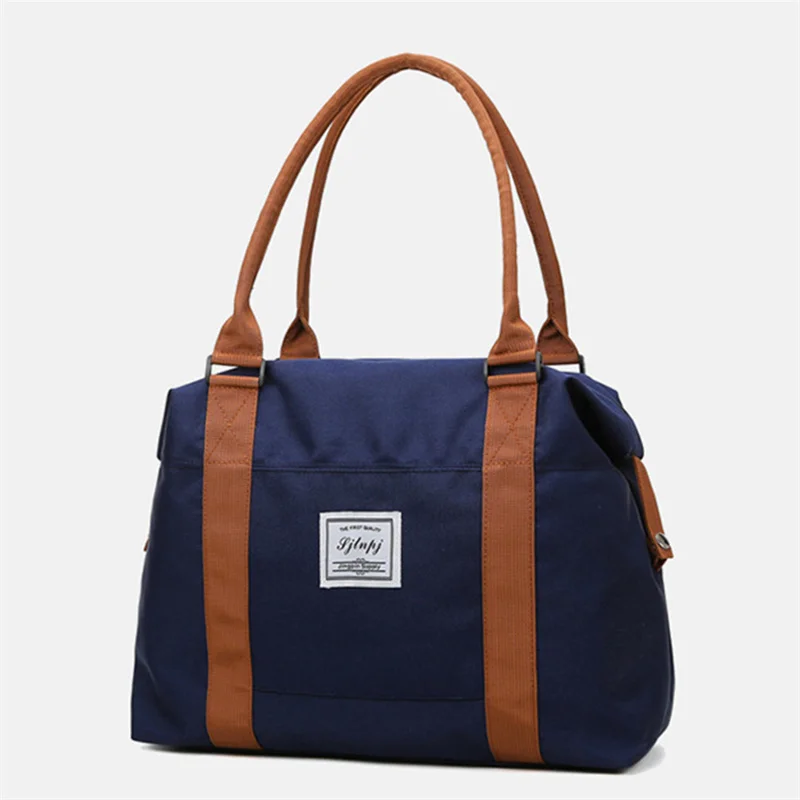 Bolso grande de viaje para mujer, bolsa de mano de lona Oxford, impermeable, de hombro, para fin de semana, para la noche