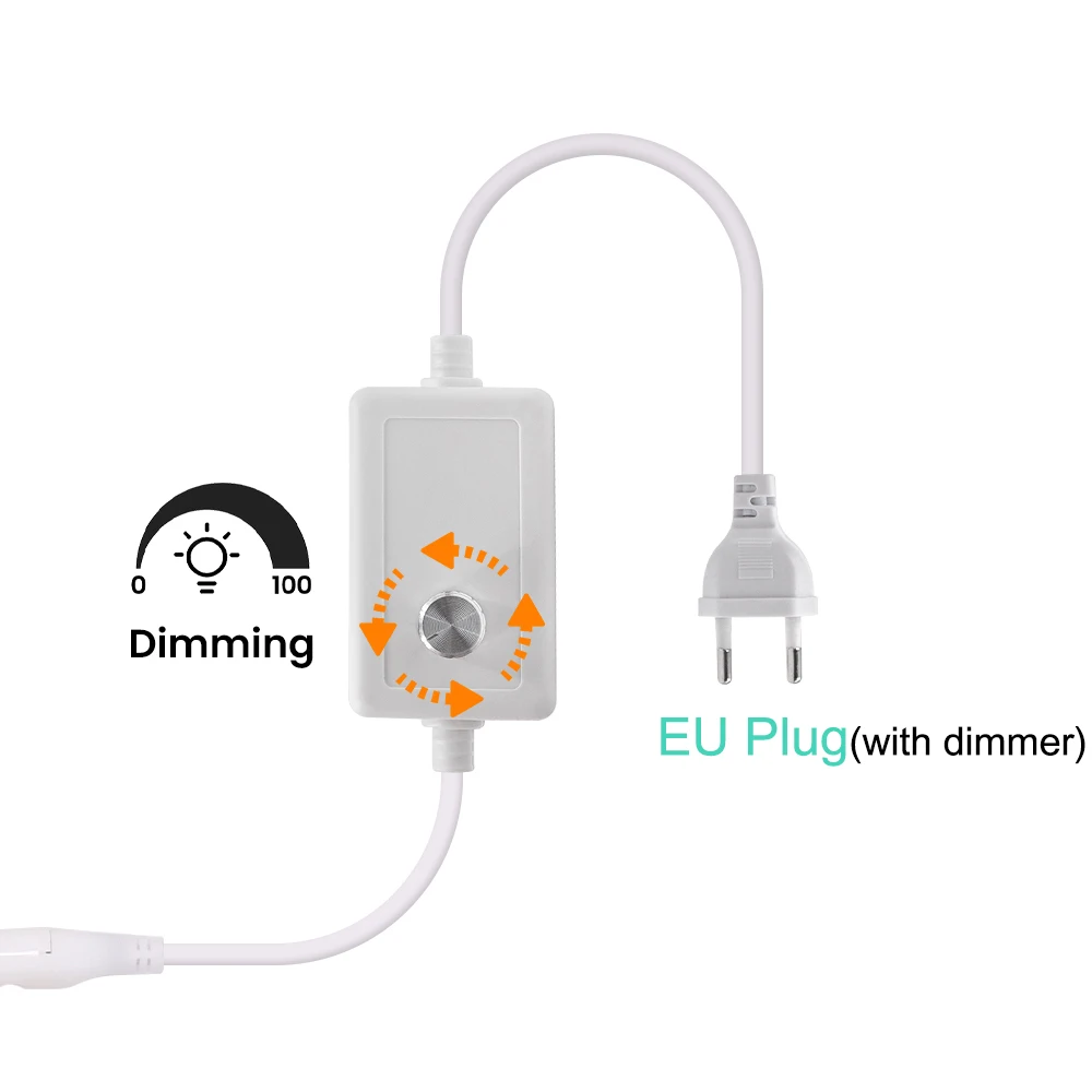 Przewód zasilający AC 220V wtyczka EU/UK z przełącznikiem/ściemniaczem zasilanie prądem zmiennym wtyczka do 288 diod/m 220 3000K 4000K 6000K COB