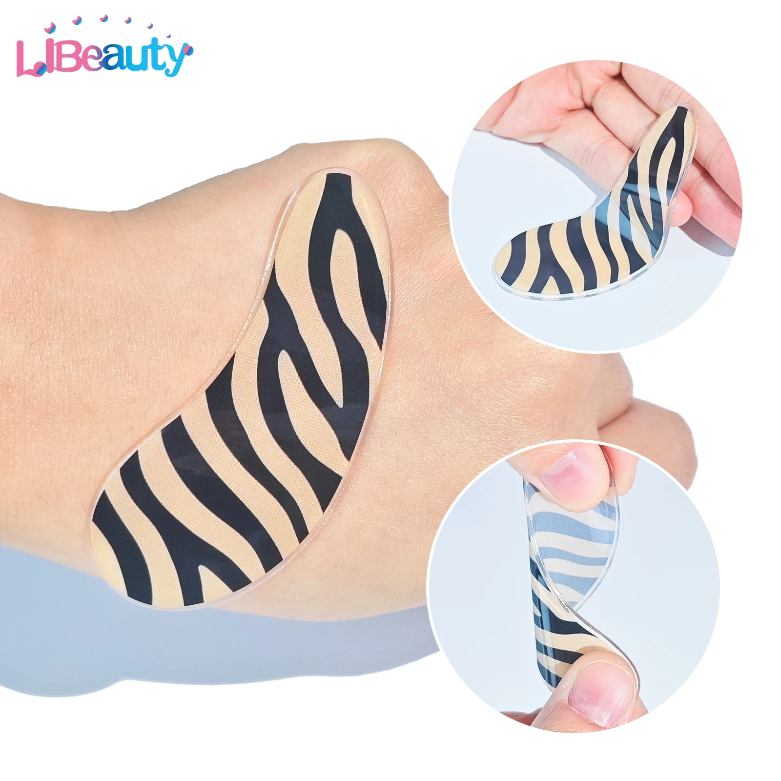 Libeauty silicone reutilizável remendos de olho listra almofada de olho extensão de cílios super pegajoso sob o olho gel remendo lashlifting maquiagem ferramenta