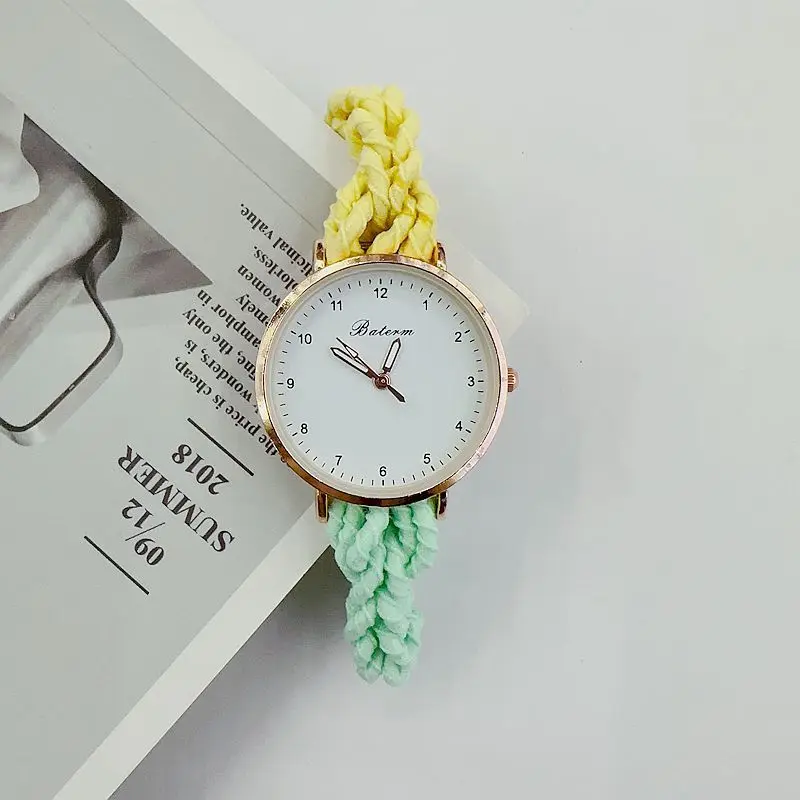 DIY Colorful Woven Bracelet Watch Kit Digital Band for Students Adjustable Cute Wristwatch Craft Creative Gift