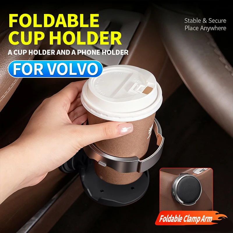 For Volvo XC60 XC40 EX30 XC90 V60 Wagon S60 C40 Recharge V90 in-car multifunctional car door cup and beverage storage cup holder