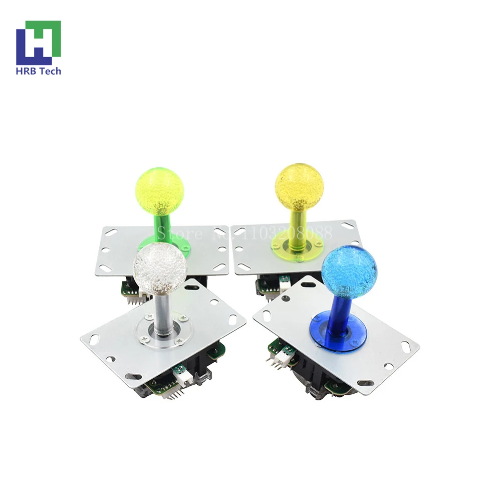 2pcs Good Quality Led Illuminated  Joystick With Clear Ball Top 5Pin PCB Board 4 Way 8 Way Stick For Zero Delay Arcade