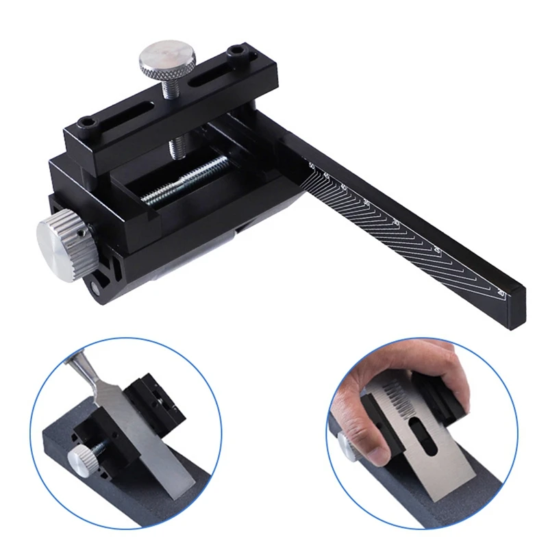 1 PCS 20-50° Fixed Angle Sharpening Frame Grinding Fixer For Planer Chisel Carving Knife Woodworking Tool Black