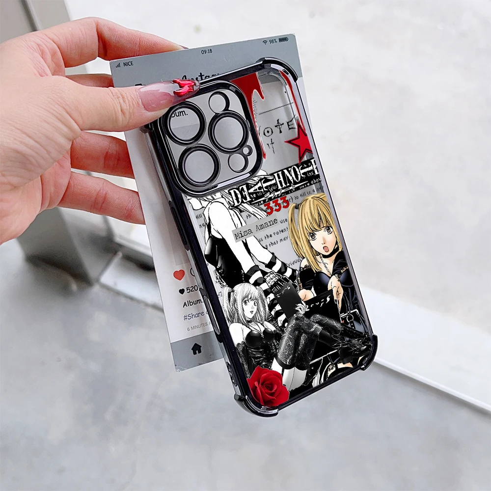 أنيمي لطيف ميسا أماني تصفيح جراب هاتف آيفون 17 16e 16 15 14 13 12 11 برو ماكس X XR 7 8 Mini Air Plus مكافحة سقوط Airabag